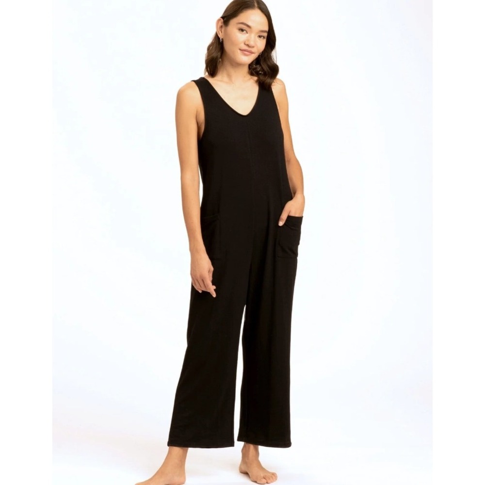 Threads for Thought Rainey Patch Pocket Sleeveless Jumpsuit Black Size XS $88